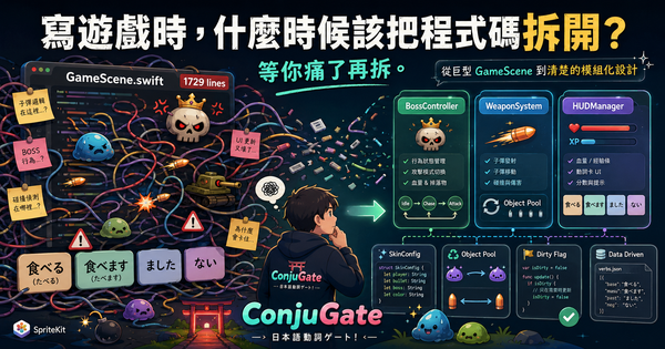 遊戲寫到一半才懂的事 — 什麼時候該拆 Class？